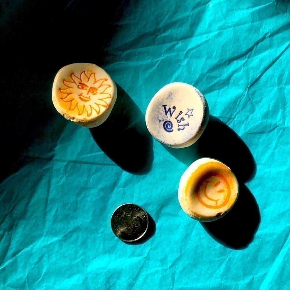Clay Worry Stones-sun/Wish/🙂